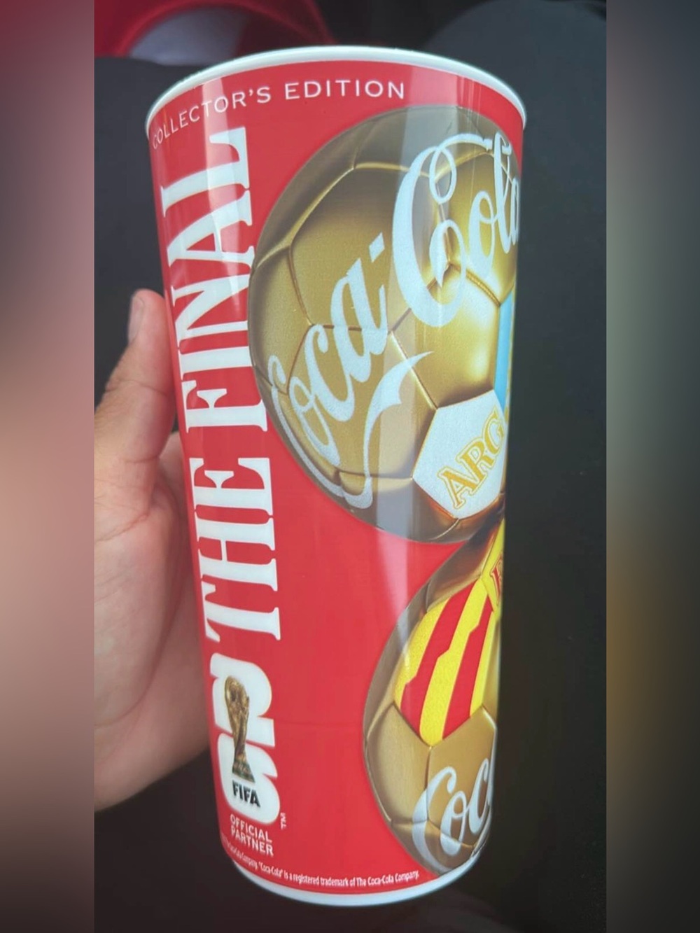 Coca Cola Red and Gold FIFA Final Limited Edition Party Cup
